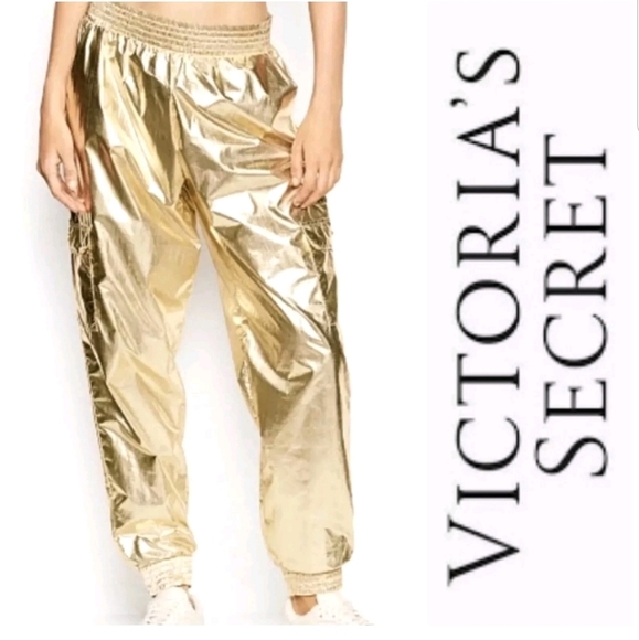 COPY - Victoria secret NWT metallic gold jogger pants - Picture 1 of 8